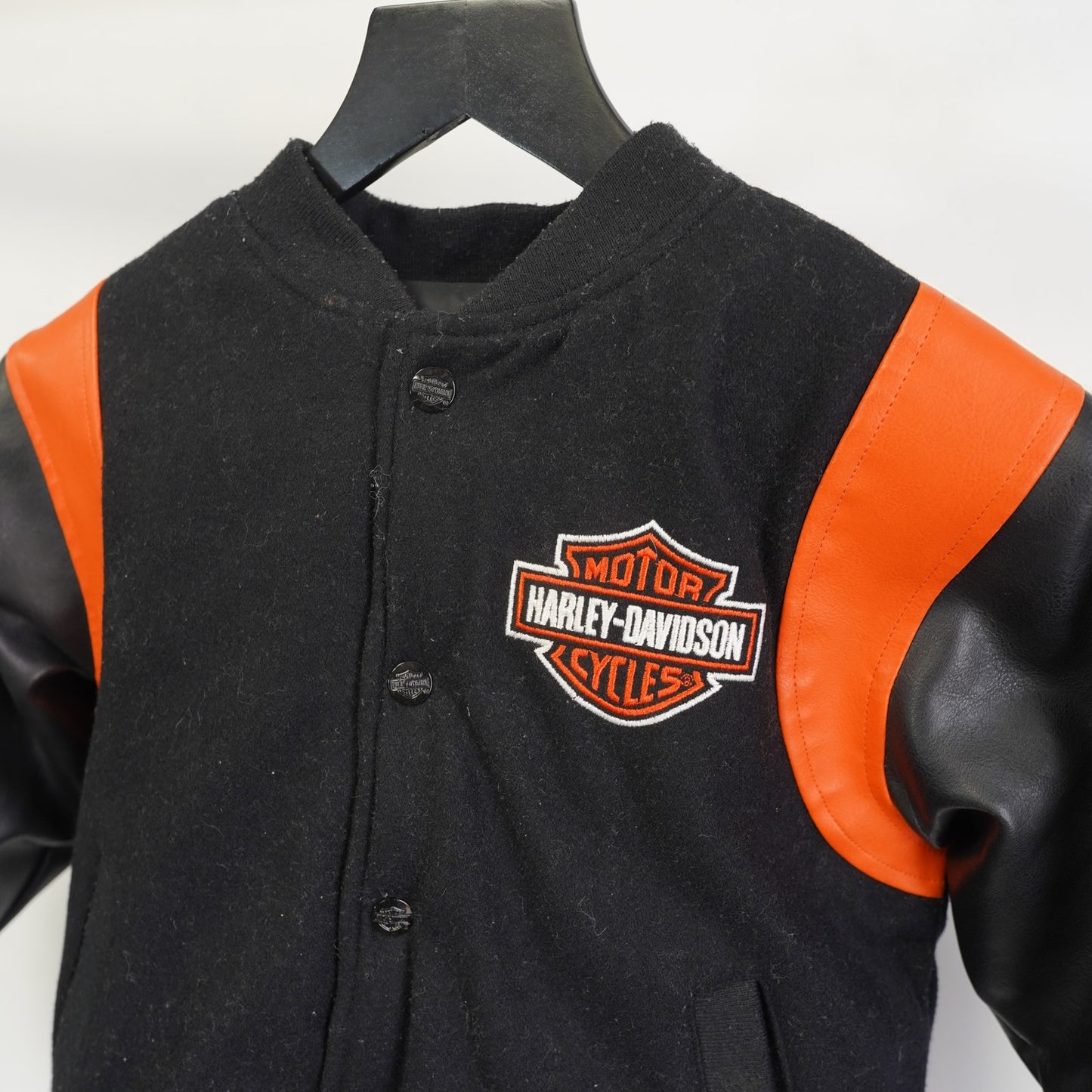 (Kids Sz. 6) Harley Davidson Reversible Motorcycle Biker Jacket Boys Size 6 Leather Puffer