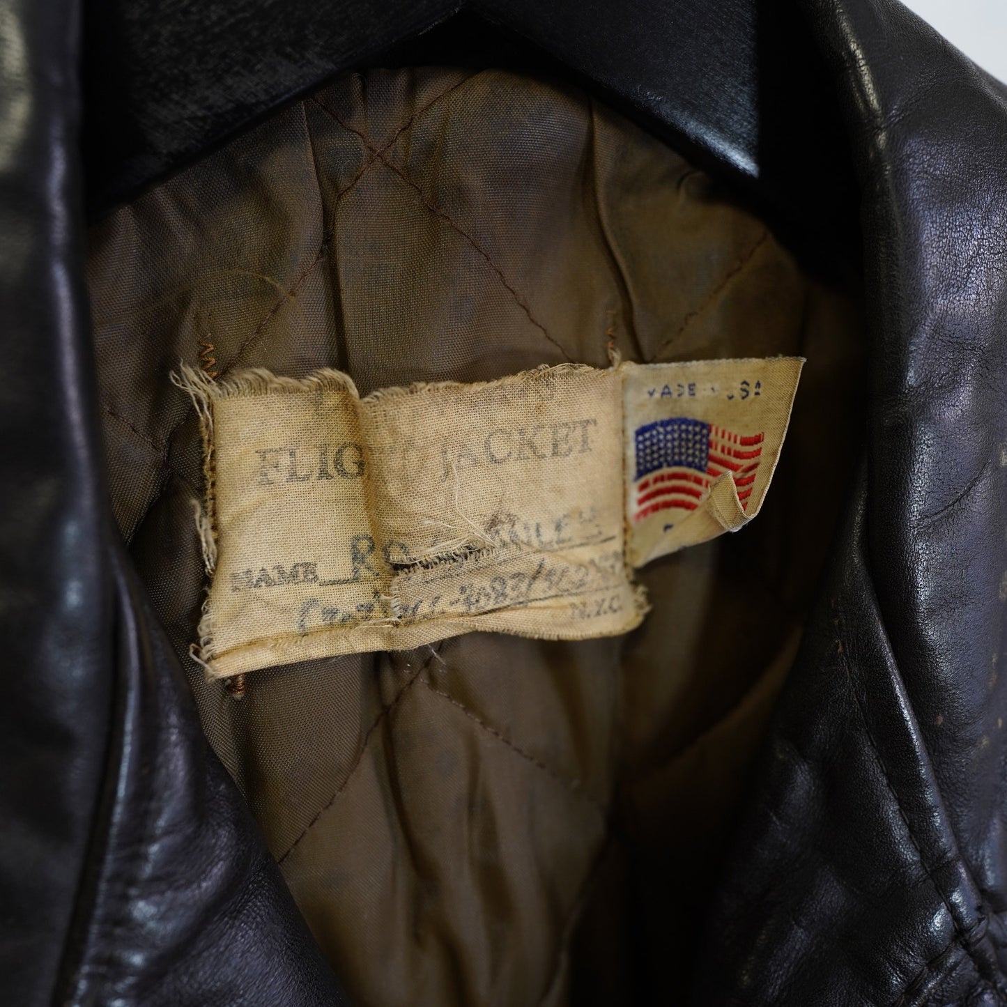 (M) Sz. 38 True Vintage Schott Leather A2 Flight Bomber Jacket Men's Size 38 M NYC Brown