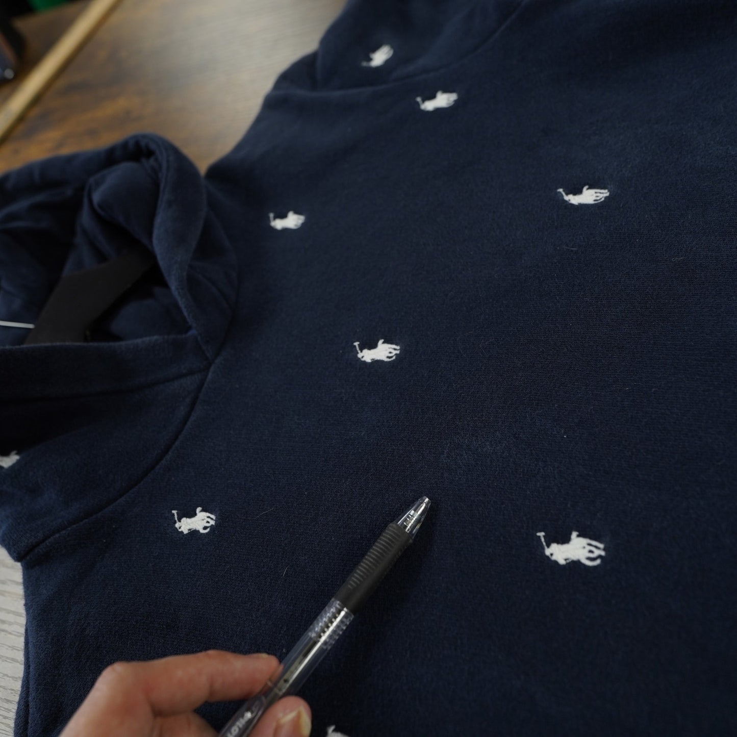 (Boys M) Vintage Polo Ralph Lauren Embroidered Horse Hoodie Boys M 10-12 Blue White