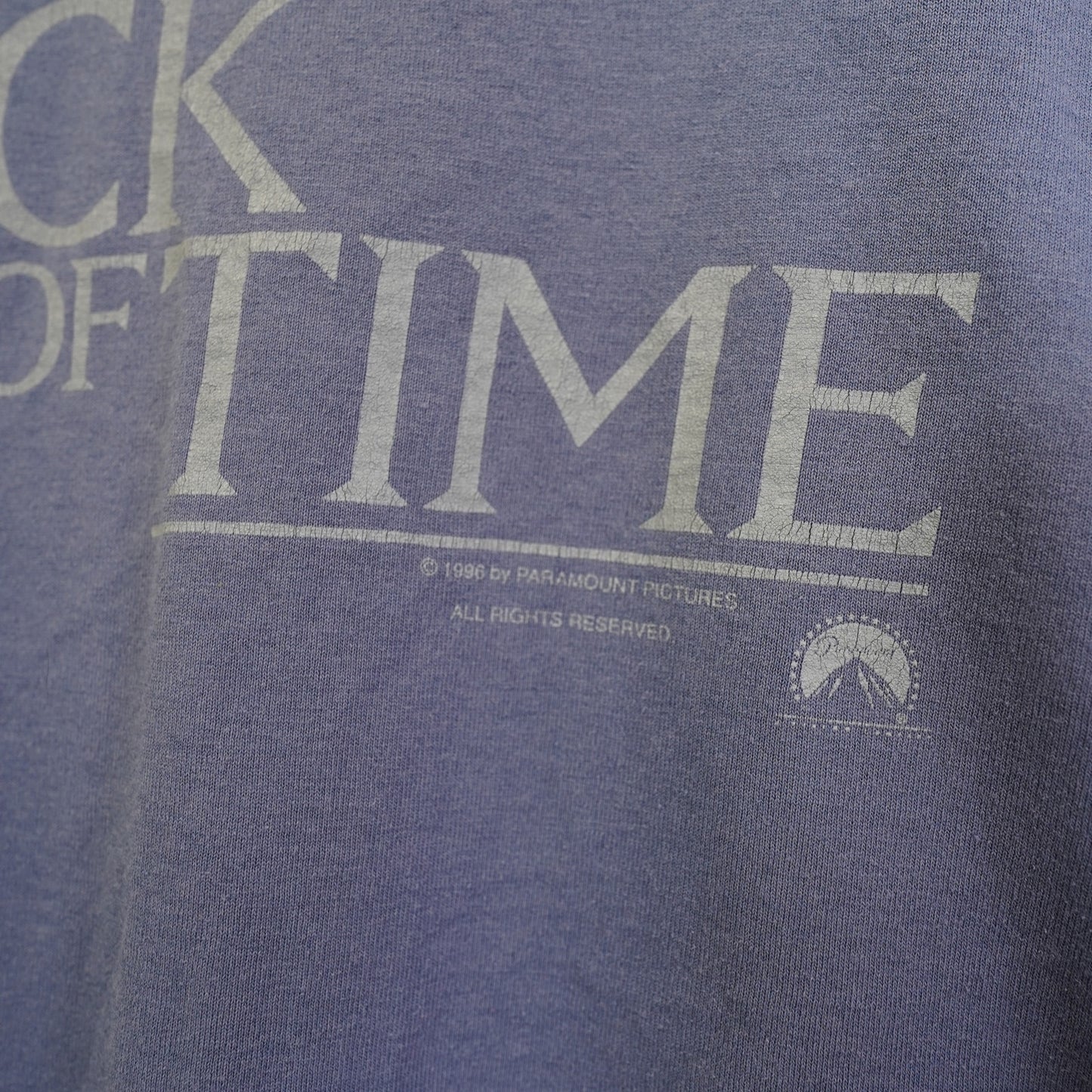 (L) Vtg Nick of Time Movie Promo T-Shirt 1995 Men's L Single Stitch Blue Johnny Depp