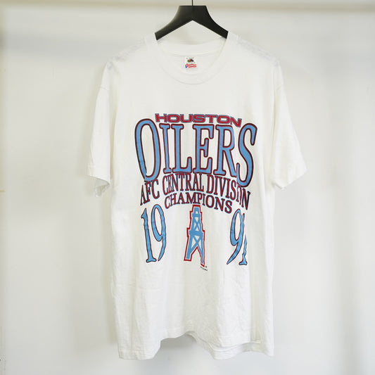 (XL) Vintage 90s Houston Oilers Single Stitch NFL Division Champs T-Shirt