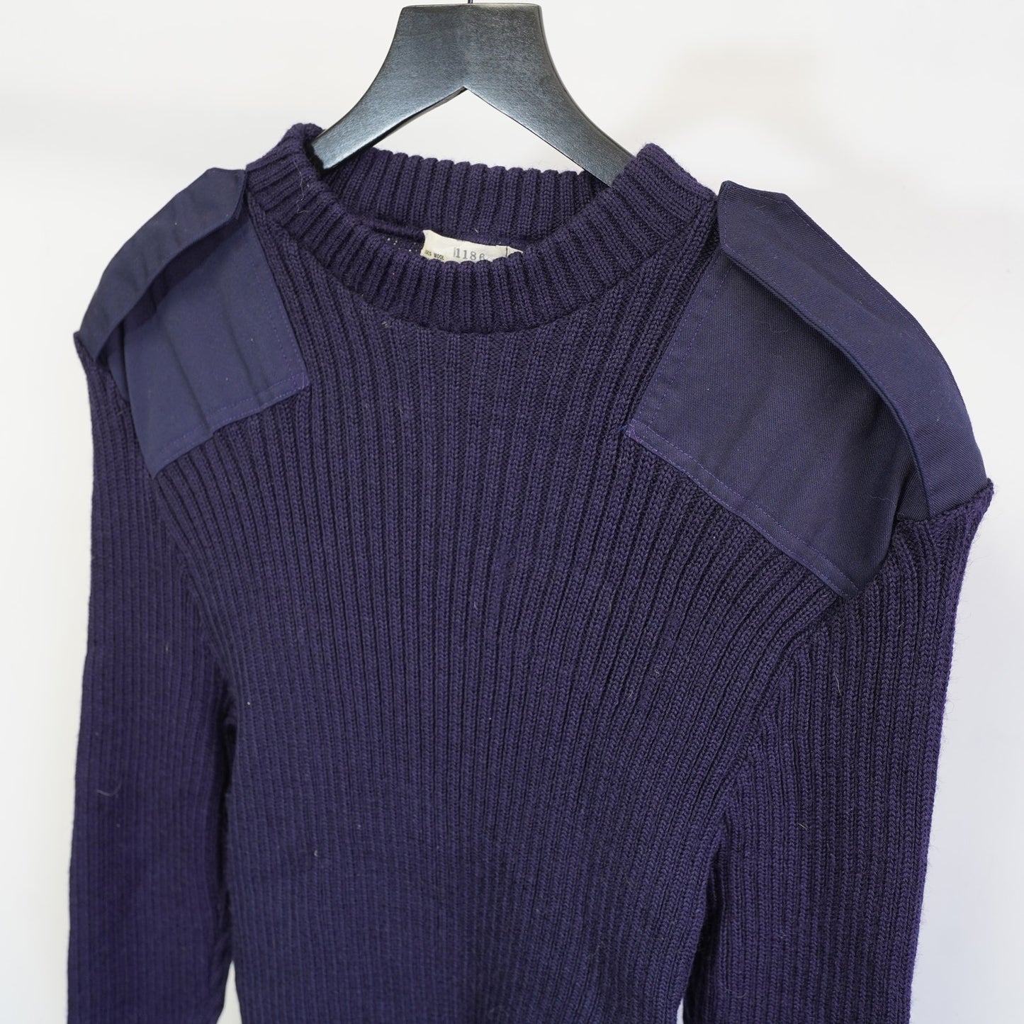 (L) True Vintage U.S. Navy Ribbed Commando Wool Knit Sweater Woolly Pully Men's L 46