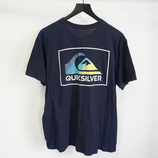 (L) Quick Silver 2000s Surf & Skate T-Shirt Men's L Navy Blue Surfing Y2K Beach