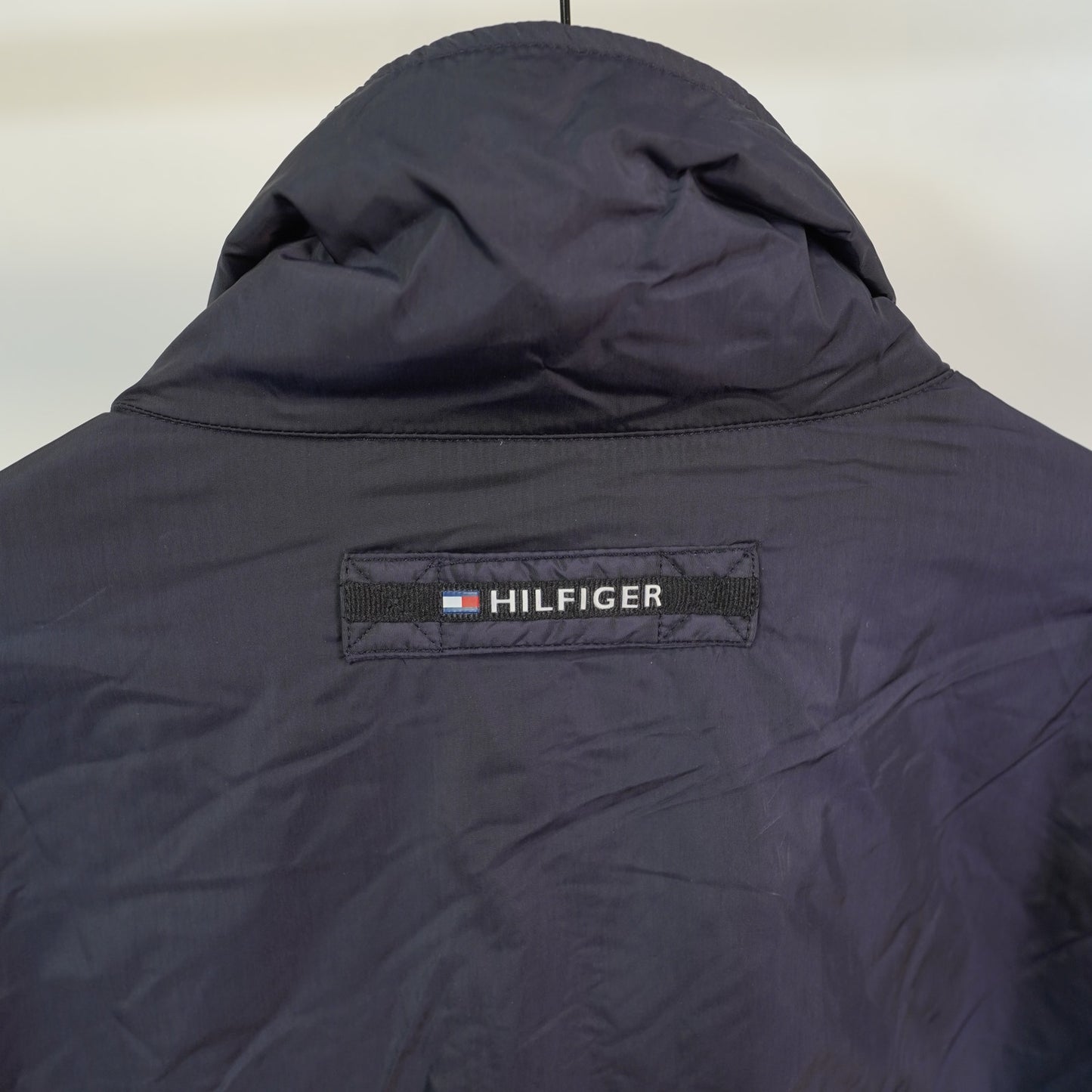 (M) Vintage Tommy Hilfiger Anorak Puffer Jacket Men's M Blue Pullover Retro Hip Hop