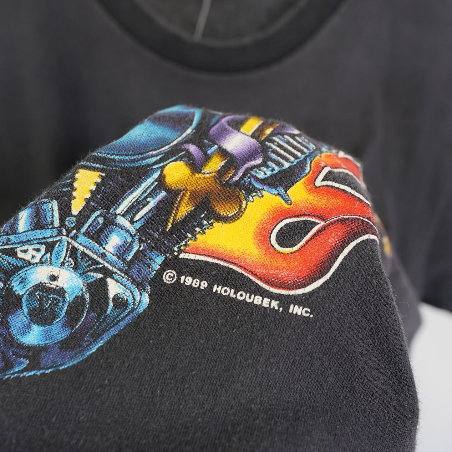 (S) Vintage 1989 Harley Davidson Eagle Biker Single Stitch T-Shirt Men's S Black
