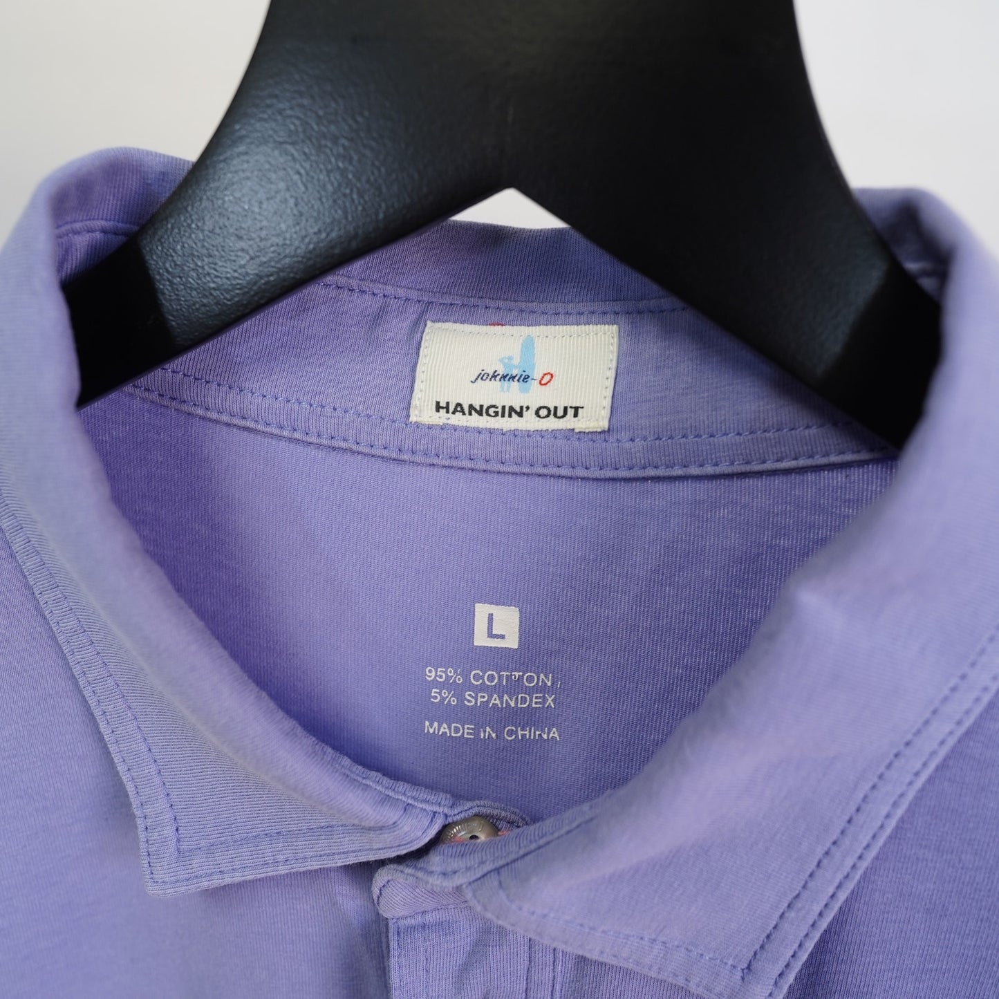 (L) Johnnie-O Hangin' Out Men's Size L Large Golf Club Polo Shirt Lavender Pink