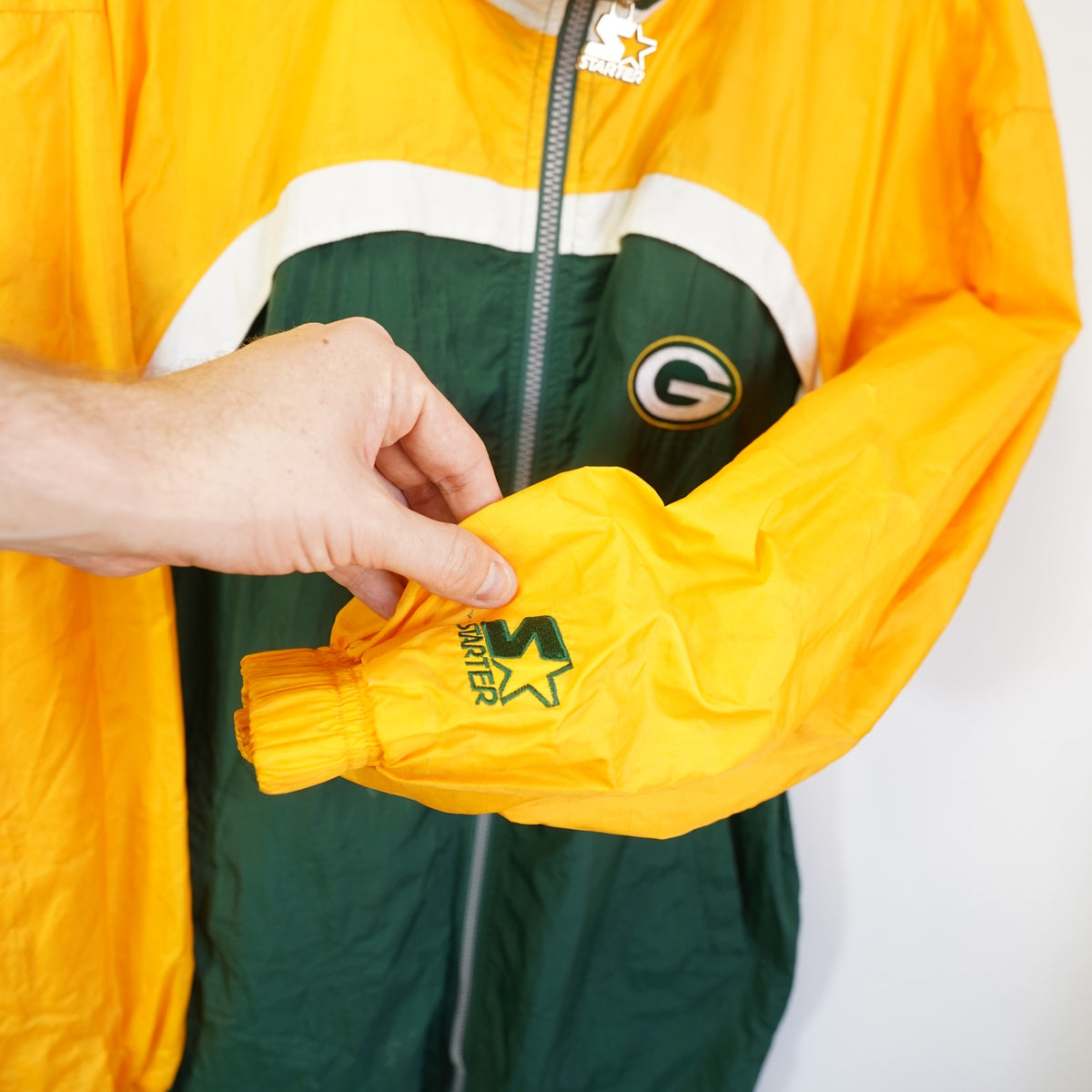 Vintage (XL) Green Bay Packers Starter NFL Pro Line Windbreaker Men's XL Green 90s
