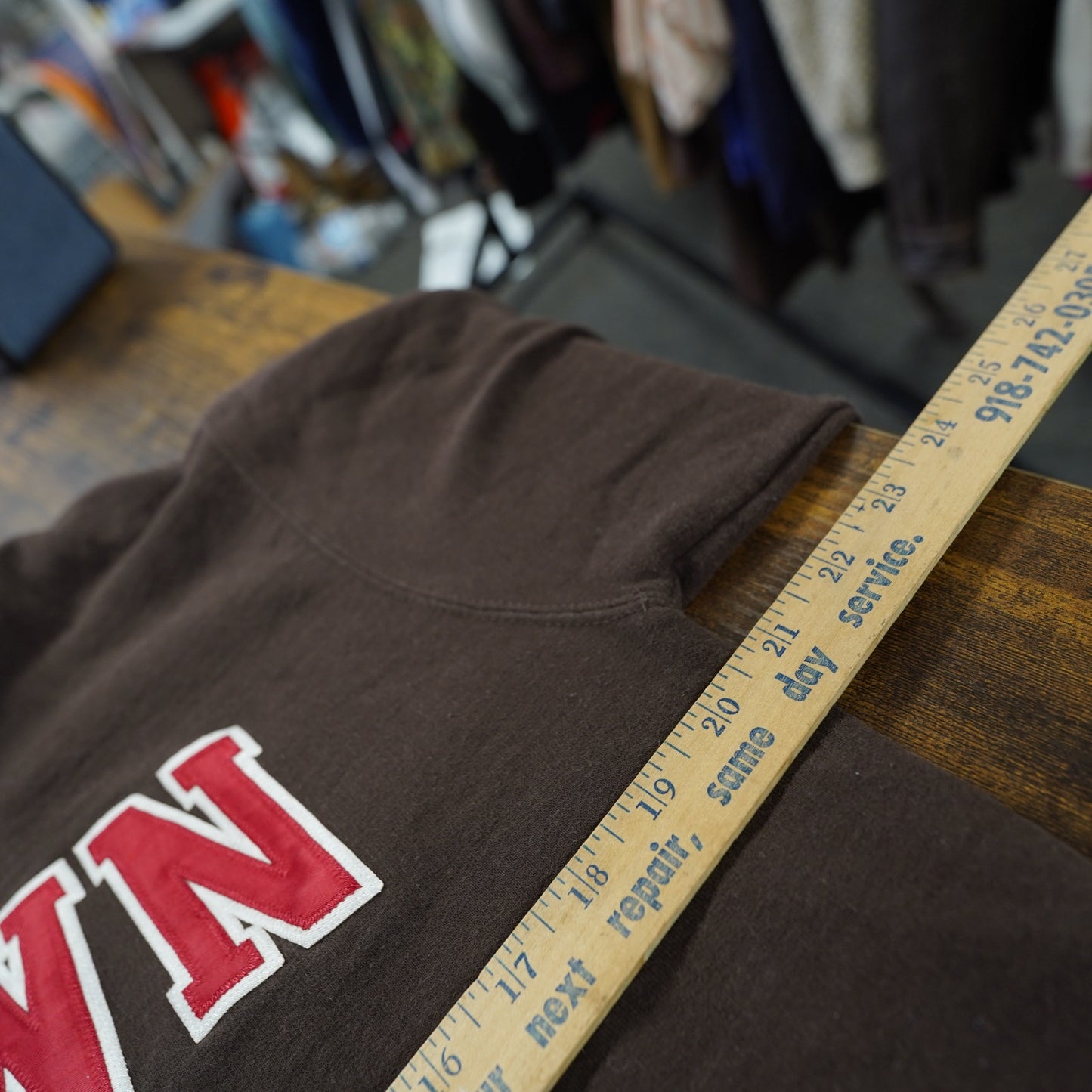 (M) Vintage Brown University Bears Embroidered Champion Hoodie Men's M Brown Red