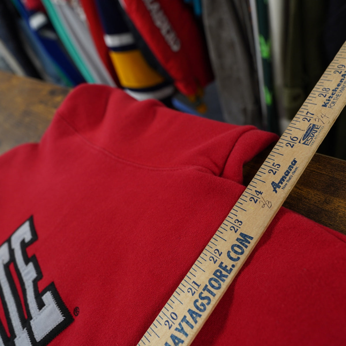 (L) Ohio State Buckeyes Embroidered Pullover Hoodie Men's L Red Retro Sewn