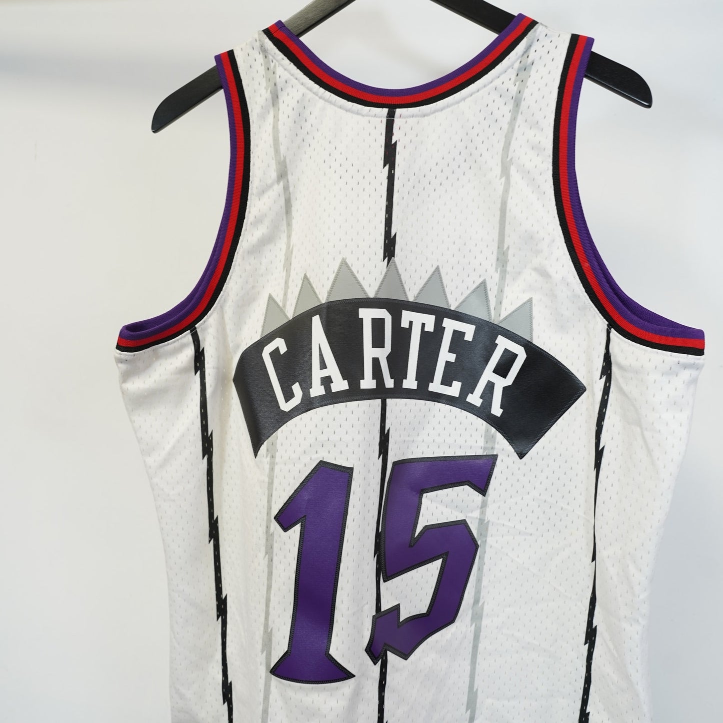 (L) Vince Carter Mitchell & Ness Toronto Raptors Pinstripe Basketball Jersey Men's L