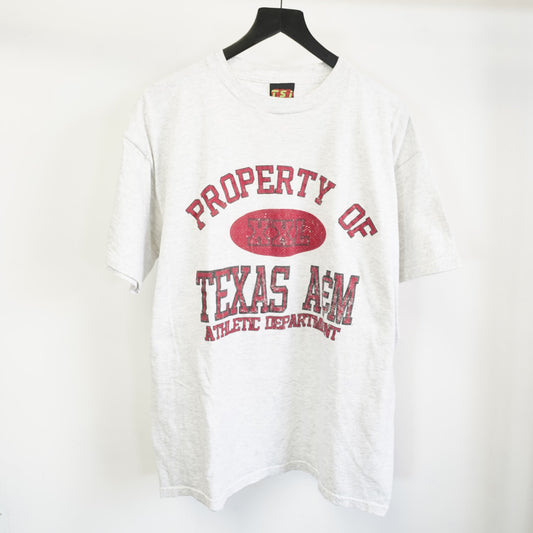 (XL) Vintage 90s Texas A&M Aggies T-Shirt Men's XL Heather Gray ATM Football Retro