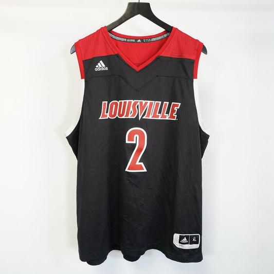 (XL) Adidas Louisville Cardinals Basketball Jersey Men's XL Black Red Retro Vintage