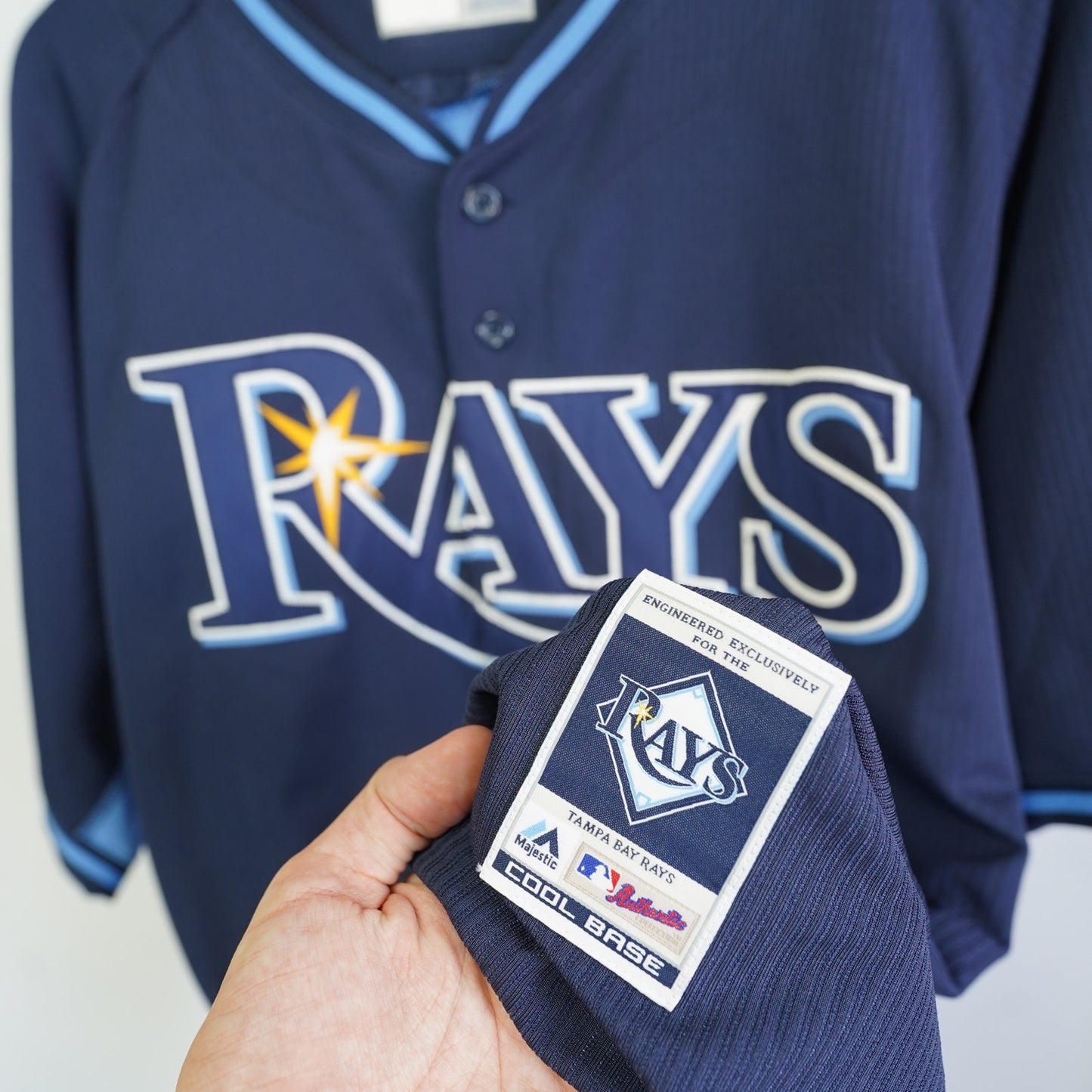 (XXL) Tampa Bay Devil Rays Embroidered Majestic Baseball Jersey Men's XXL Sz 52 Blue