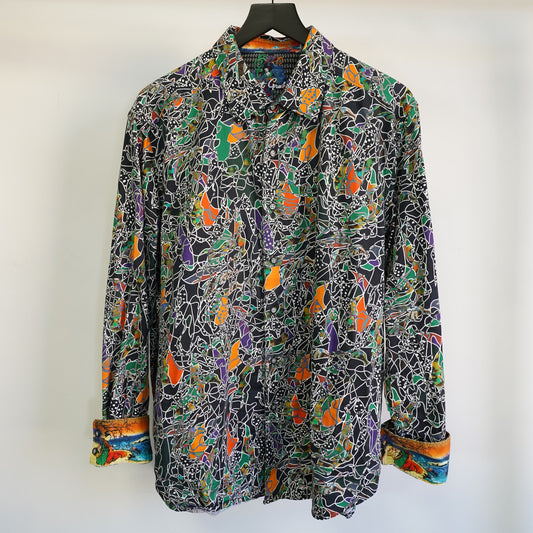 (XL) Robert Graham Samurai Printed Classic Fit Longsleeve Button Up Shirt