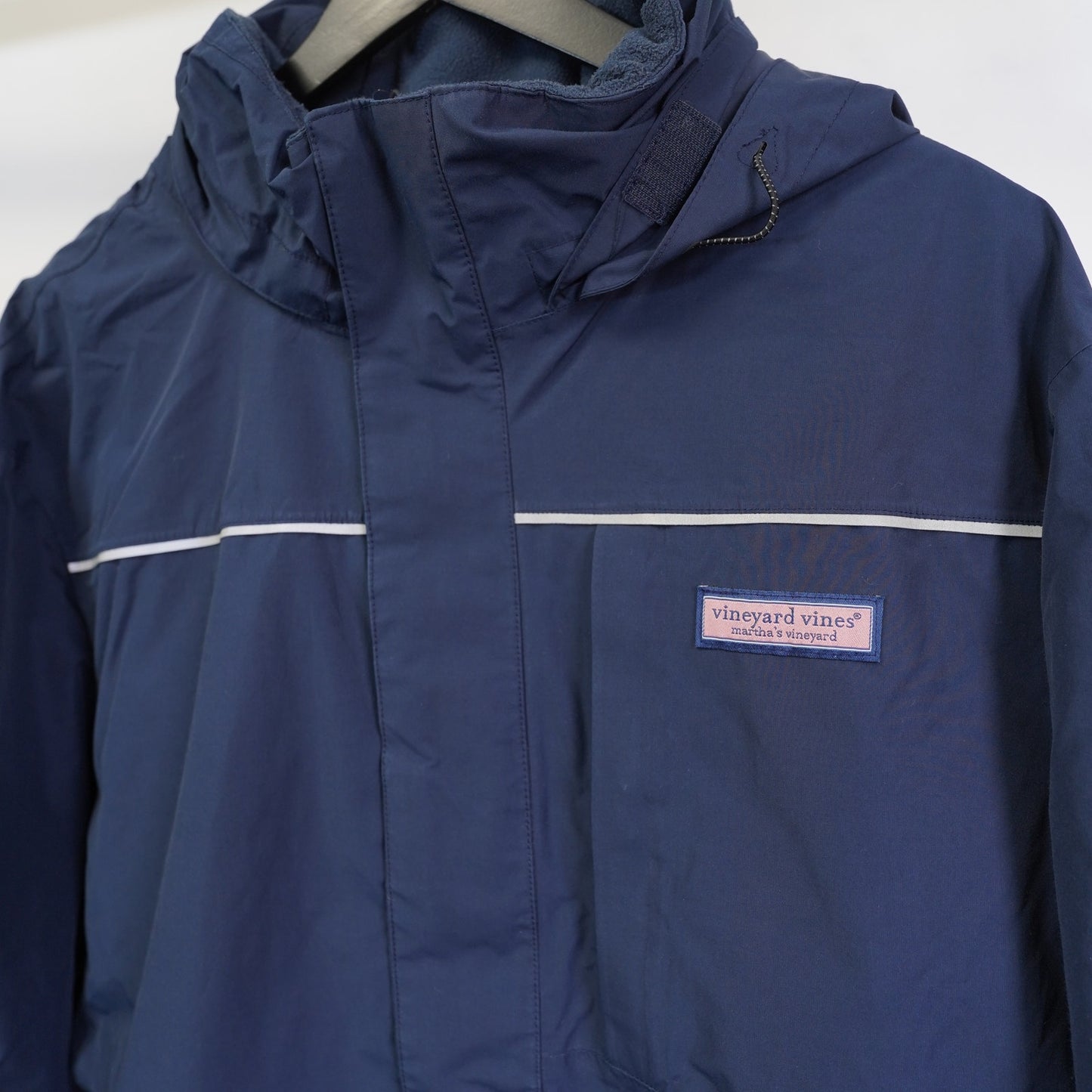 (XL) Vineyard Vines Nor'easter Performance Rain Shell Jacket Mens XL Navy Blue Preppy