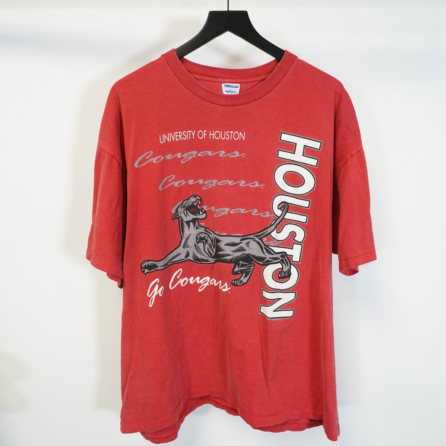 (XXL) Vintage University of Houston Cougars 90s Single Stitch T-Shirt Men's XXL Red