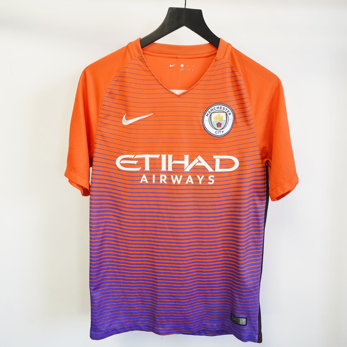 (S) Nike Manchester City 2016-17 Leroy Sané Third Jersey Men's S Orange Purple Retro