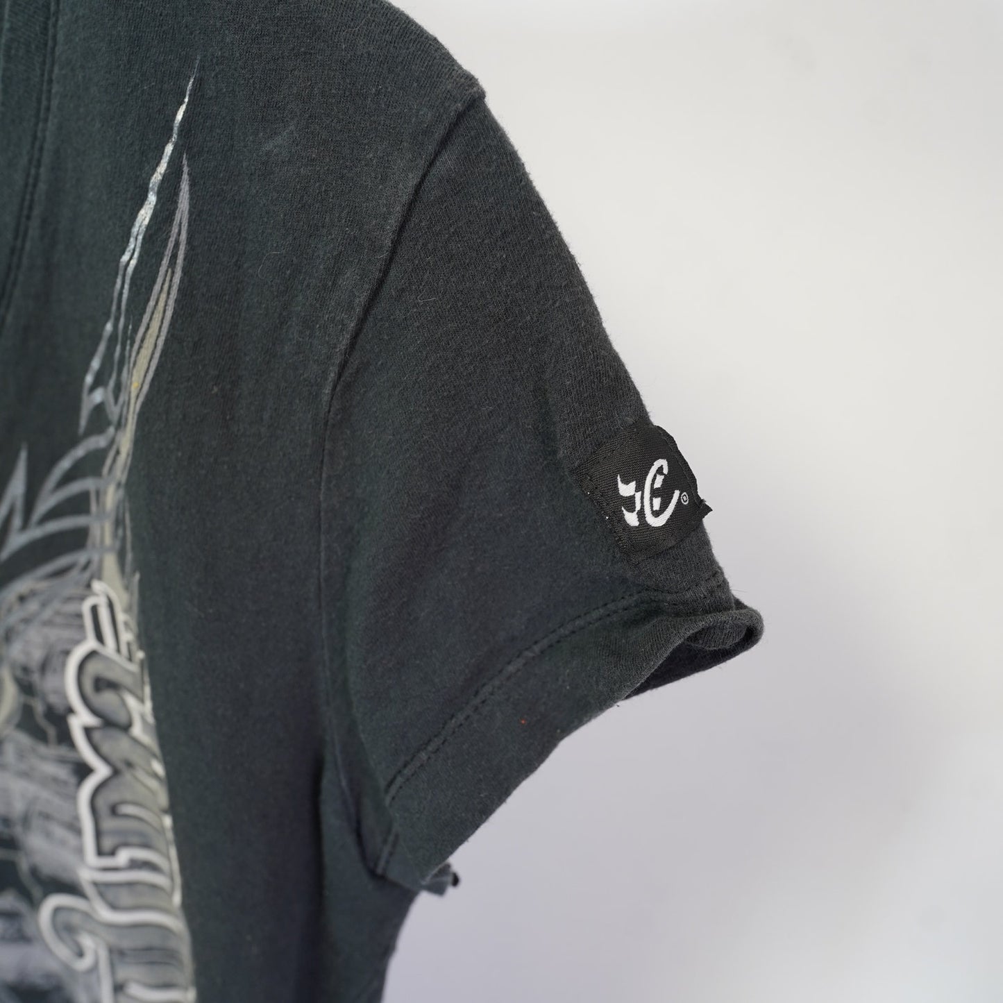 (Women's L) Dale Earnhardt Sr. Nascar Y2K V-Neck T-Shirt Women's L 2000s Goth Black