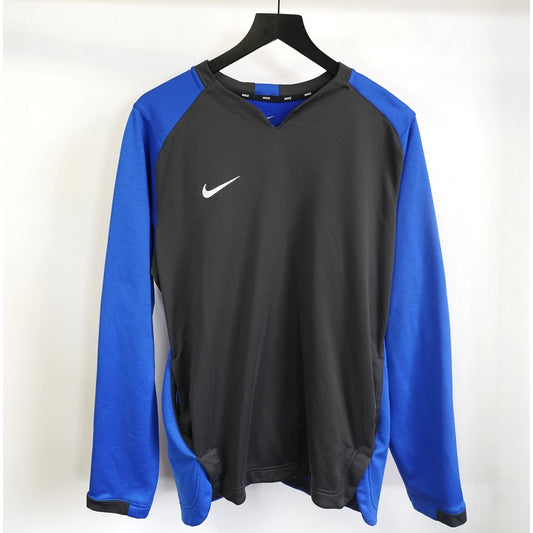 (M) Nike Performance Long Sleeve Pullover Sweatshirt Men's Medium Blue Fleece Lined