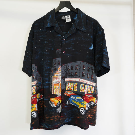 (XL) Vintage Kennington California Hot Rod Hawaiian Button Up Shirt