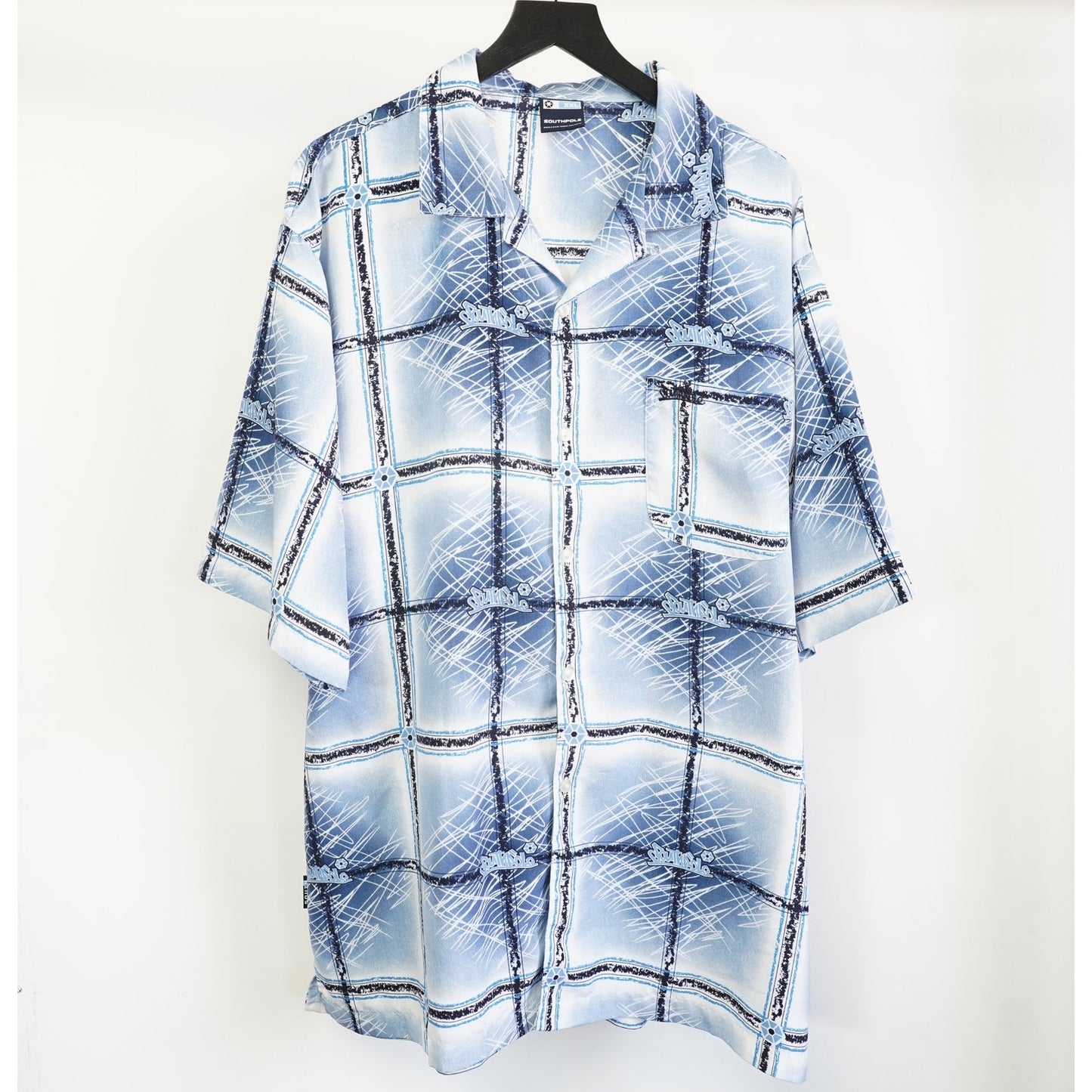 (XXL) Vintage South Pole Y2K 2000s Hip Hop Button Up Shirt Men's XXL Streetwear Blue