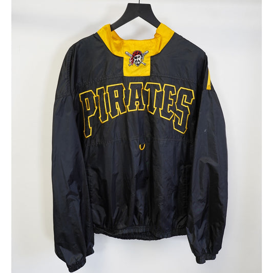 (XXL) Vintage Pittsburg Pirates Embroidered Windbreaker Men's XXL Black MLB Pullover