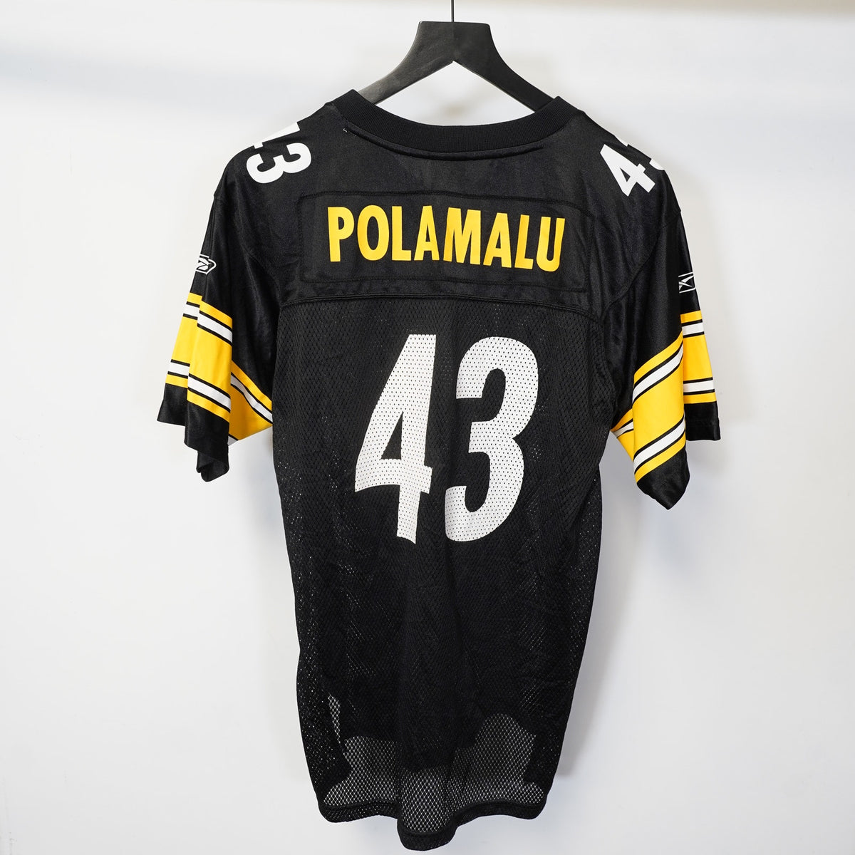 (Boys XL) Pittsburg Steelers Troy Polamalu Football Jersey Boys Size XL Black Youth Kids