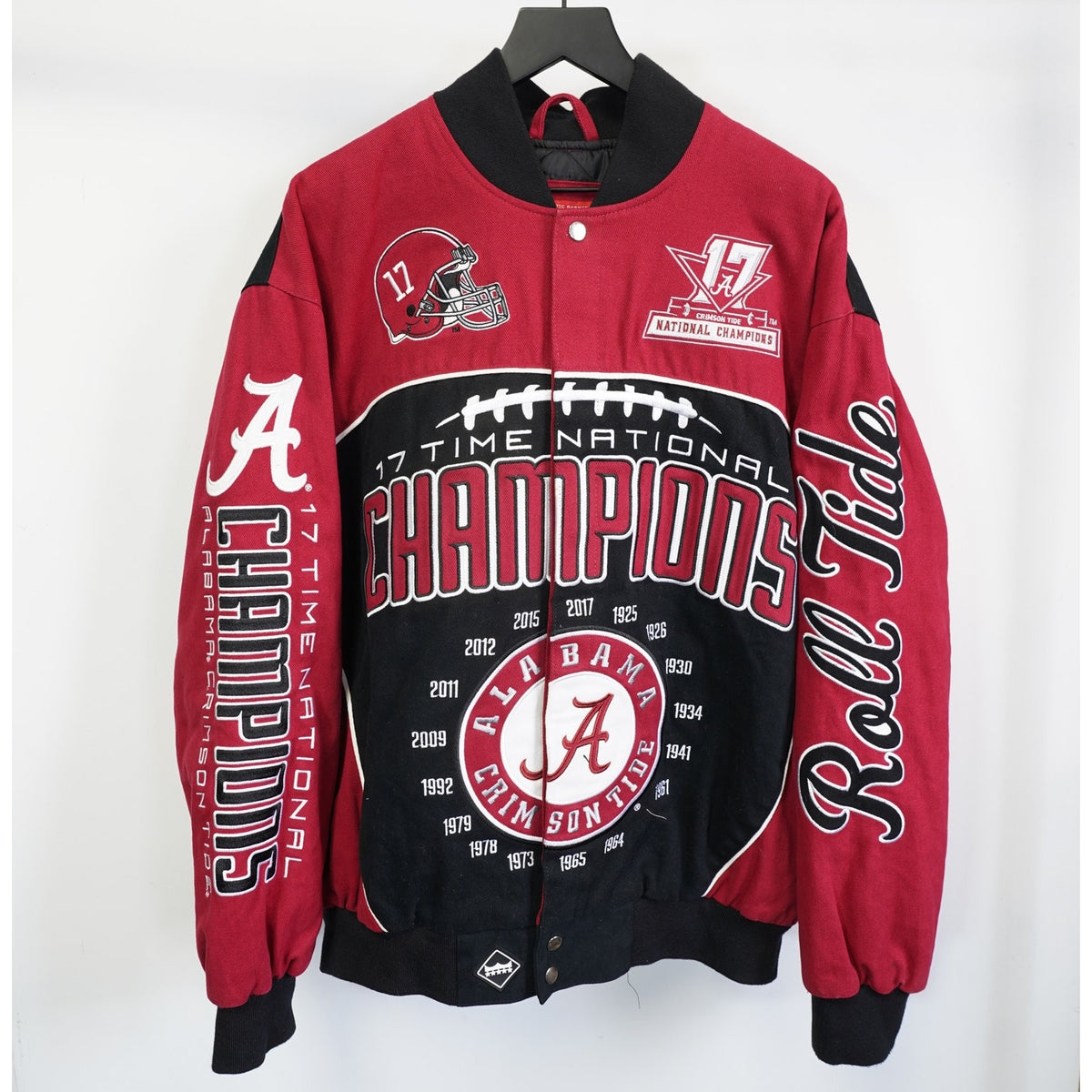 (XL) Vtg Alabama Crimson Tide Championship Nascar Racing Jacket Men's XL Red Varsity