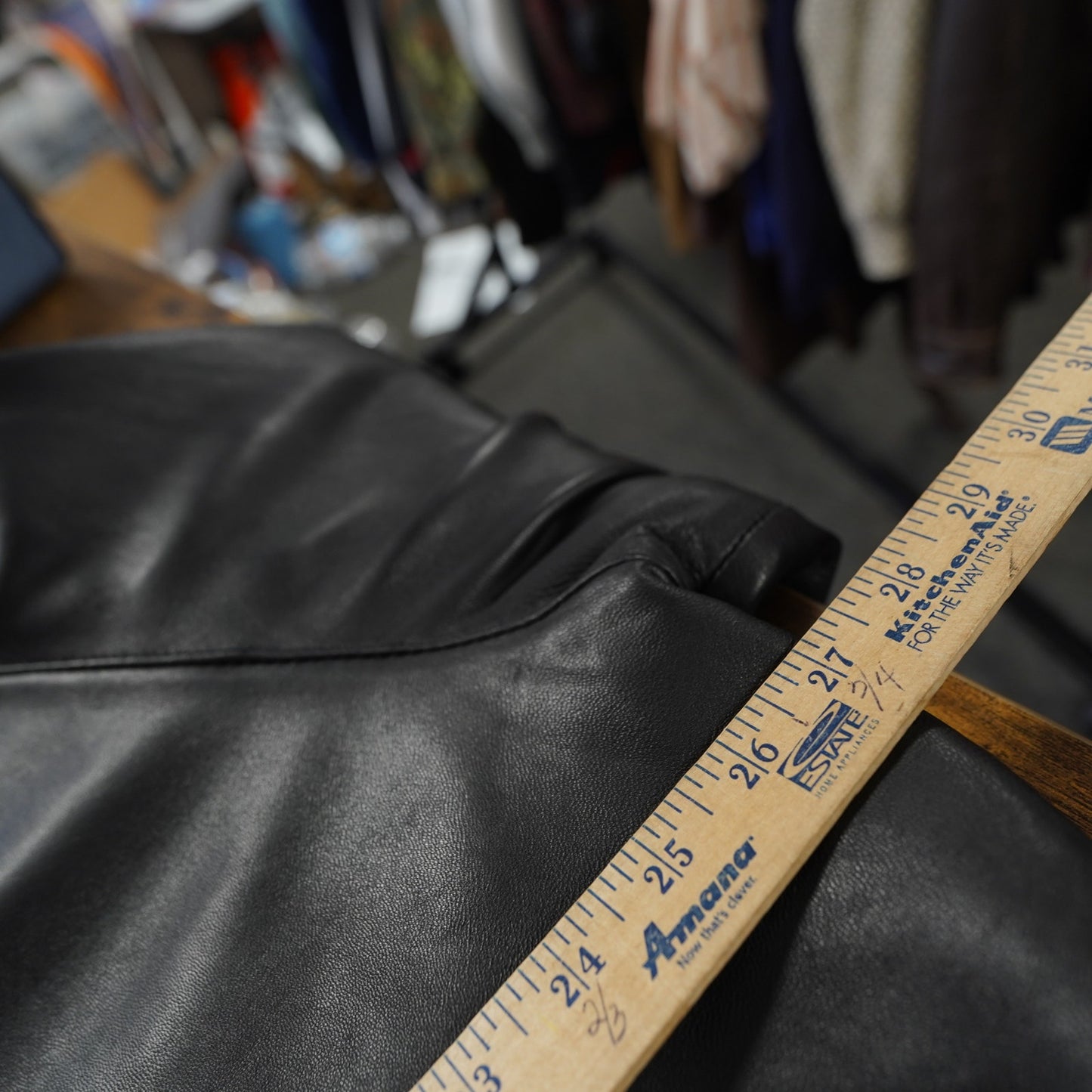 (XXL) Vintage Perry Ellis Lambskin Leather Black Bomber Jacket Men's XXL Pilot Retro
