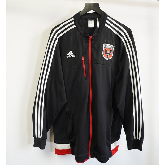 (XXL) Vintage Adidas DC United MLS Soccer Warm Up Track Jacket Men's XXL Black Futbol