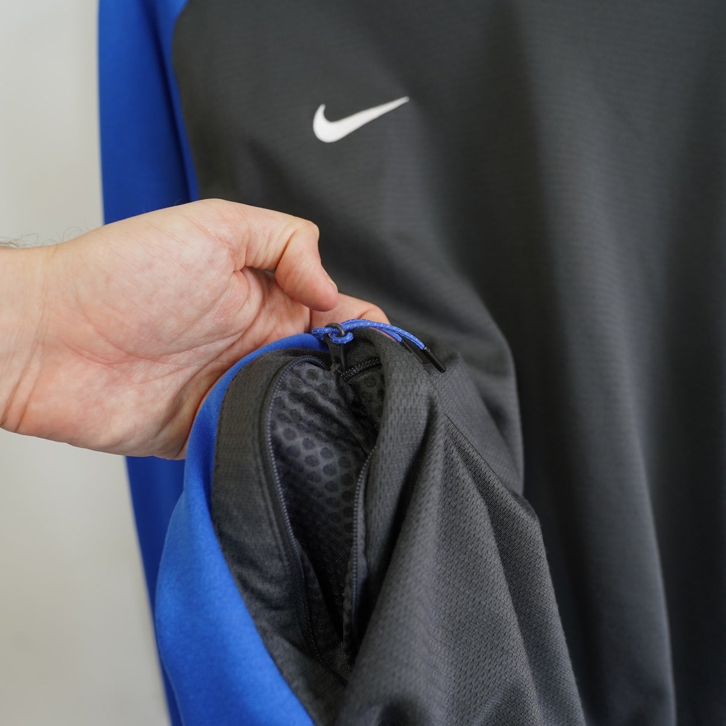 (M) Nike Performance Long Sleeve Pullover Sweatshirt Men's Medium Blue Fleece Lined