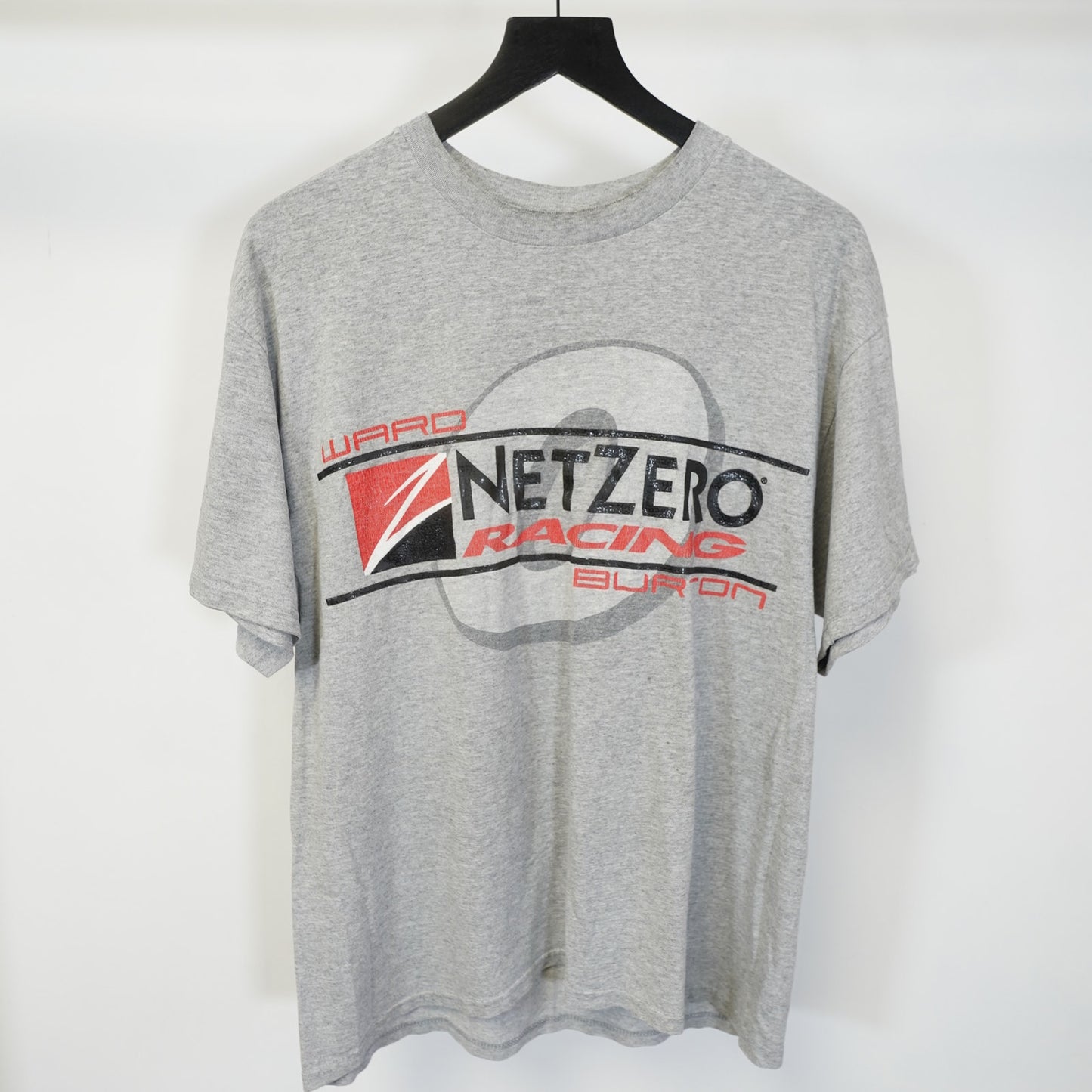 (L) Vintage Netzero Software Racing Nascar T-Shirt Men's L Gray Ward Burton