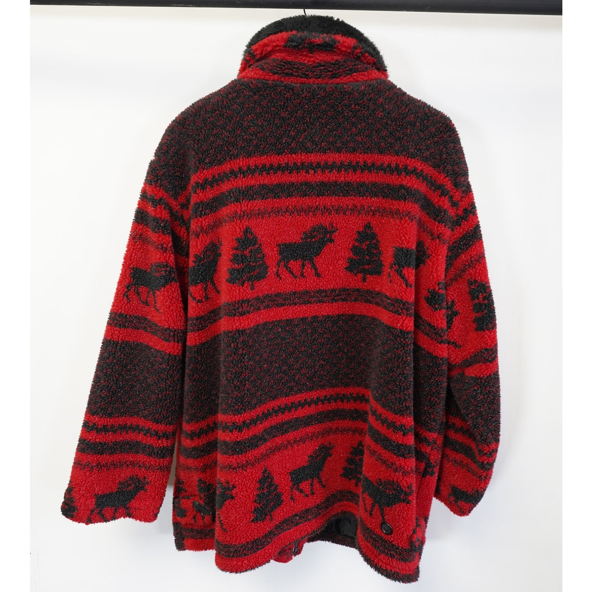 (Women's XXL) Lane Bryant Northwestern Heavy Fleece Jacket Coat Women's XXL Red Black Moose