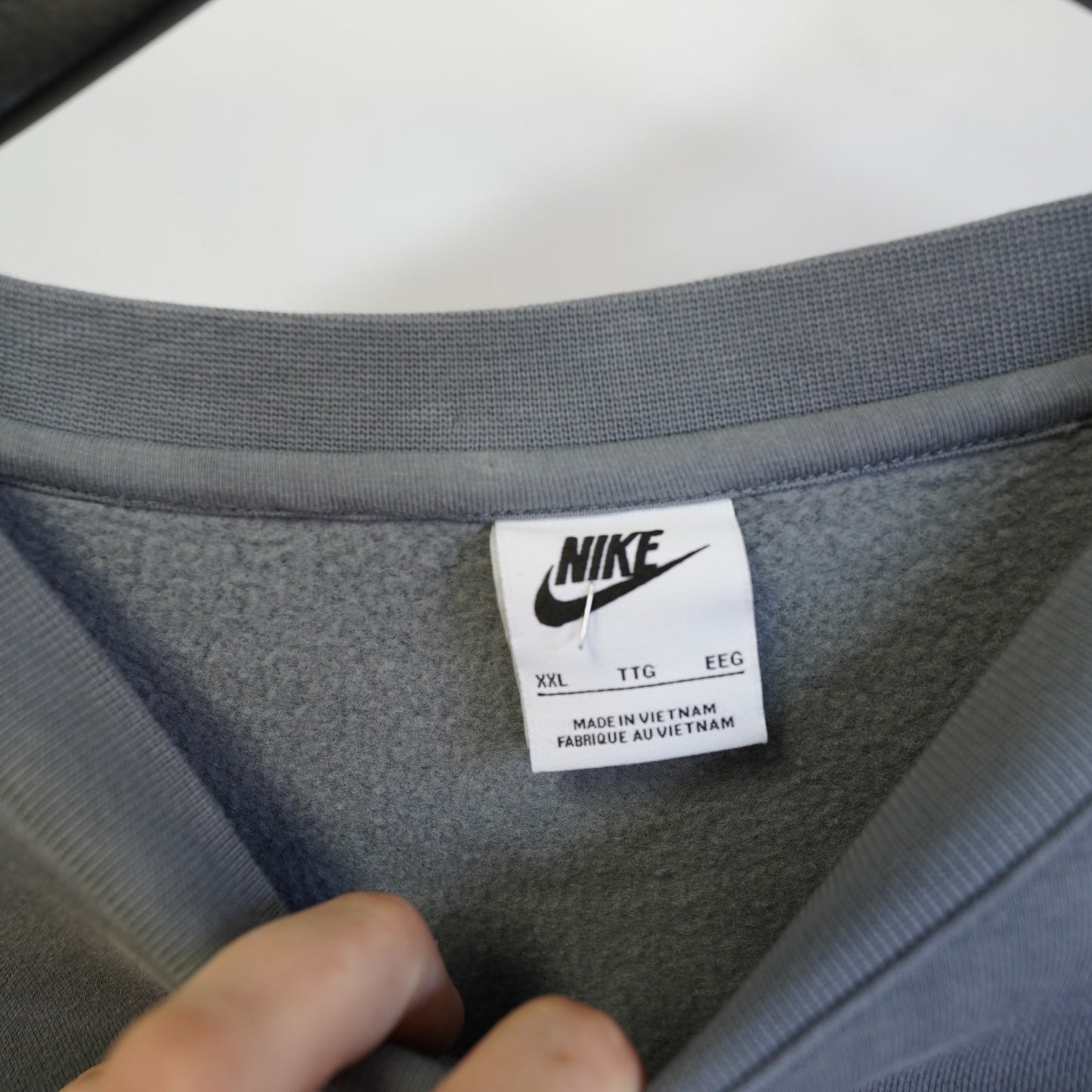 (XXL) Vintage Nike Air Big Swoosh Crewneck Sweatshirt Men's XXL Gray Y2K 2000s Retro