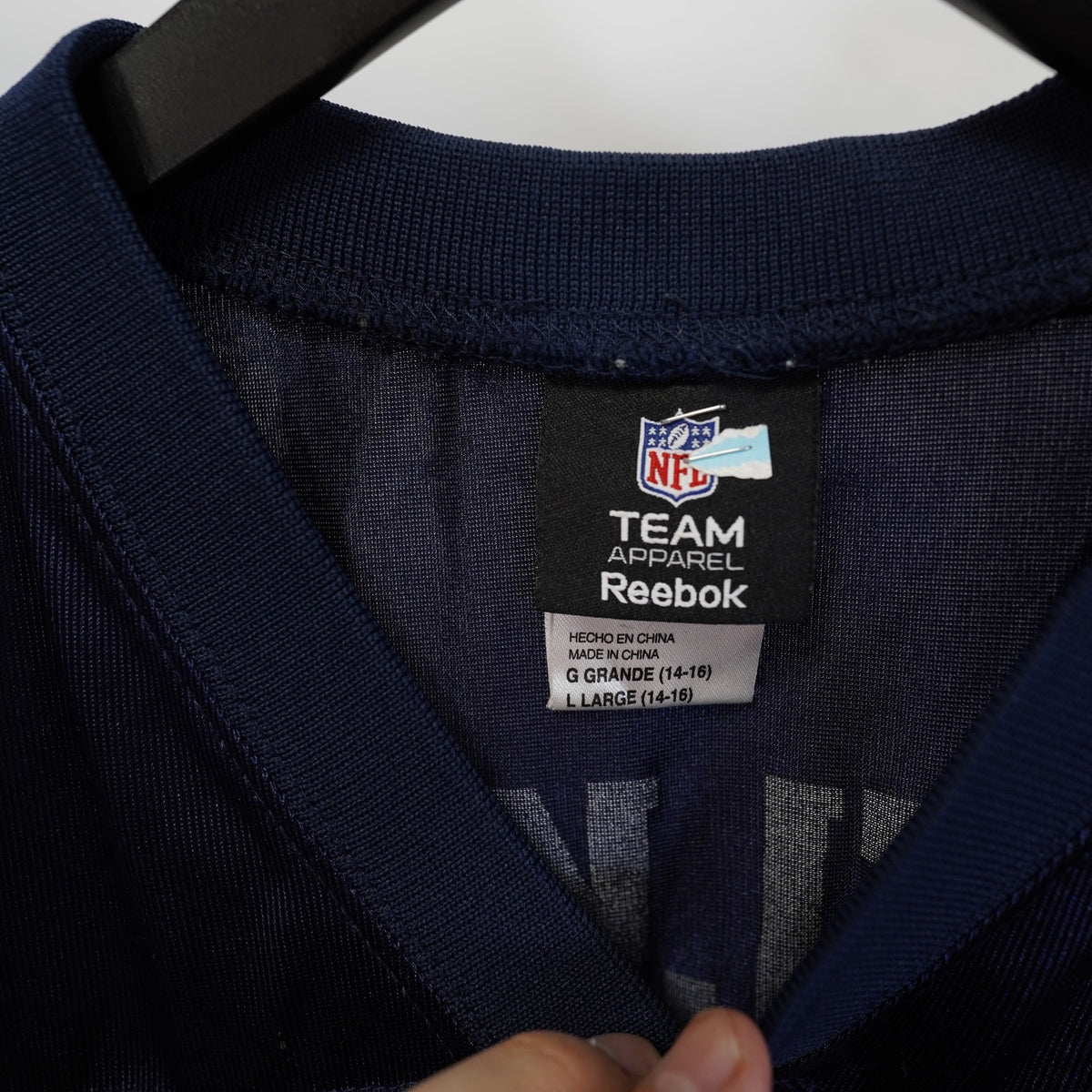 (Boys L) Vintage New England Patriots Wes Welker Football Jersey Reebok Boys L 14-16 Blue