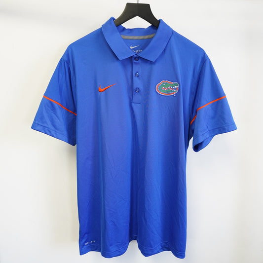 (XL) Vintage Florida Gators Nike Stitched Dri-Fit Performance Polo Shirt Mens XL Blue