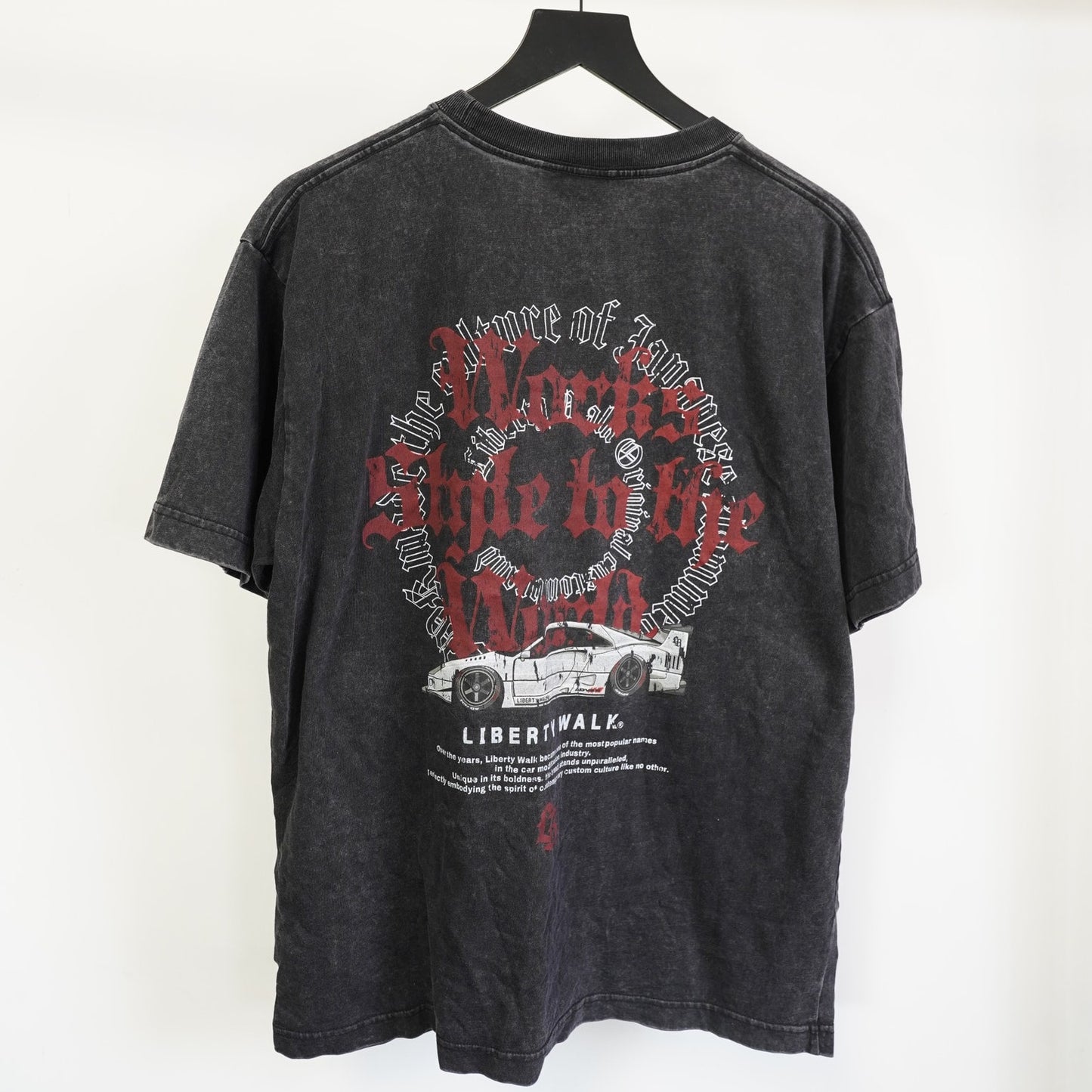 (XL) Liberty Walk Japanese Racing T-Shirt Men's XL Tokyo Exotic Car Gray Streetwear