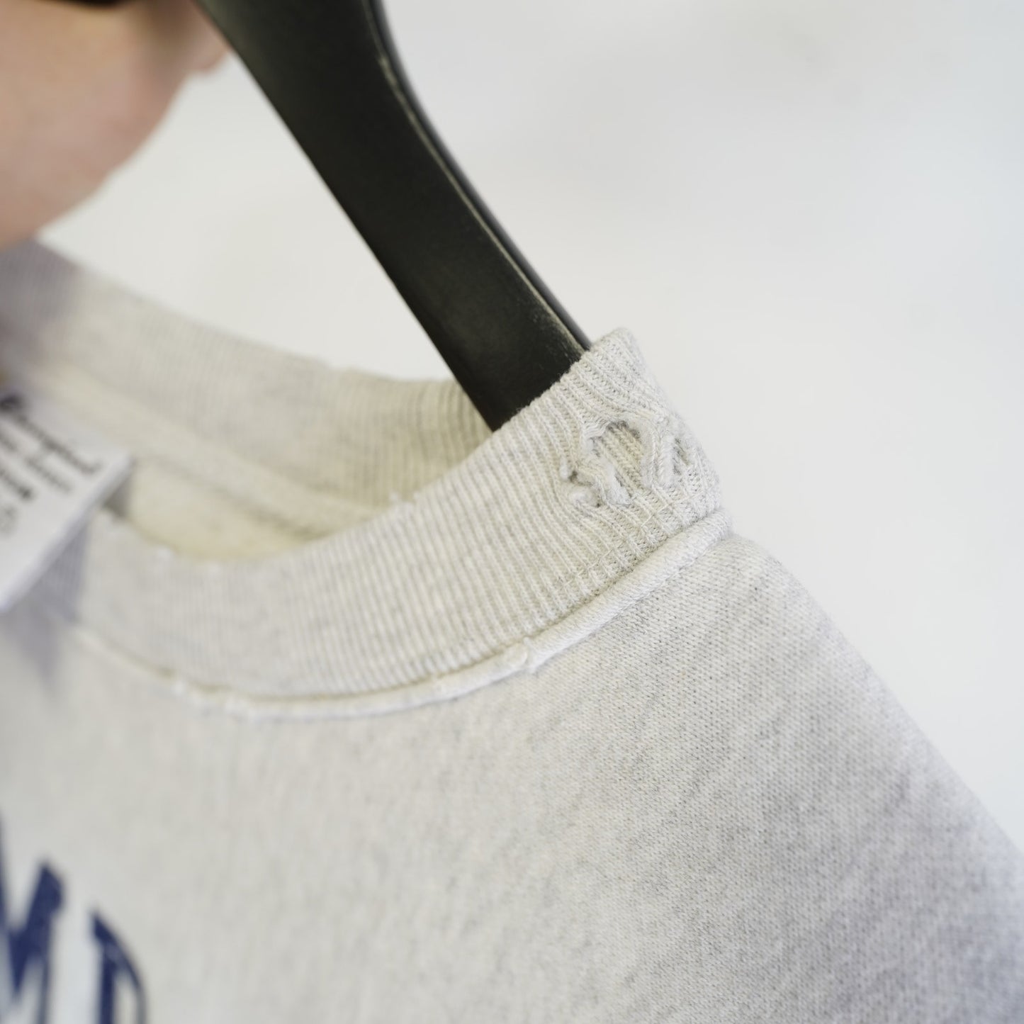 (M) Champion Reverse Weave Varsity Crewneck Sweatshirt Men's M Heather Gray Retro