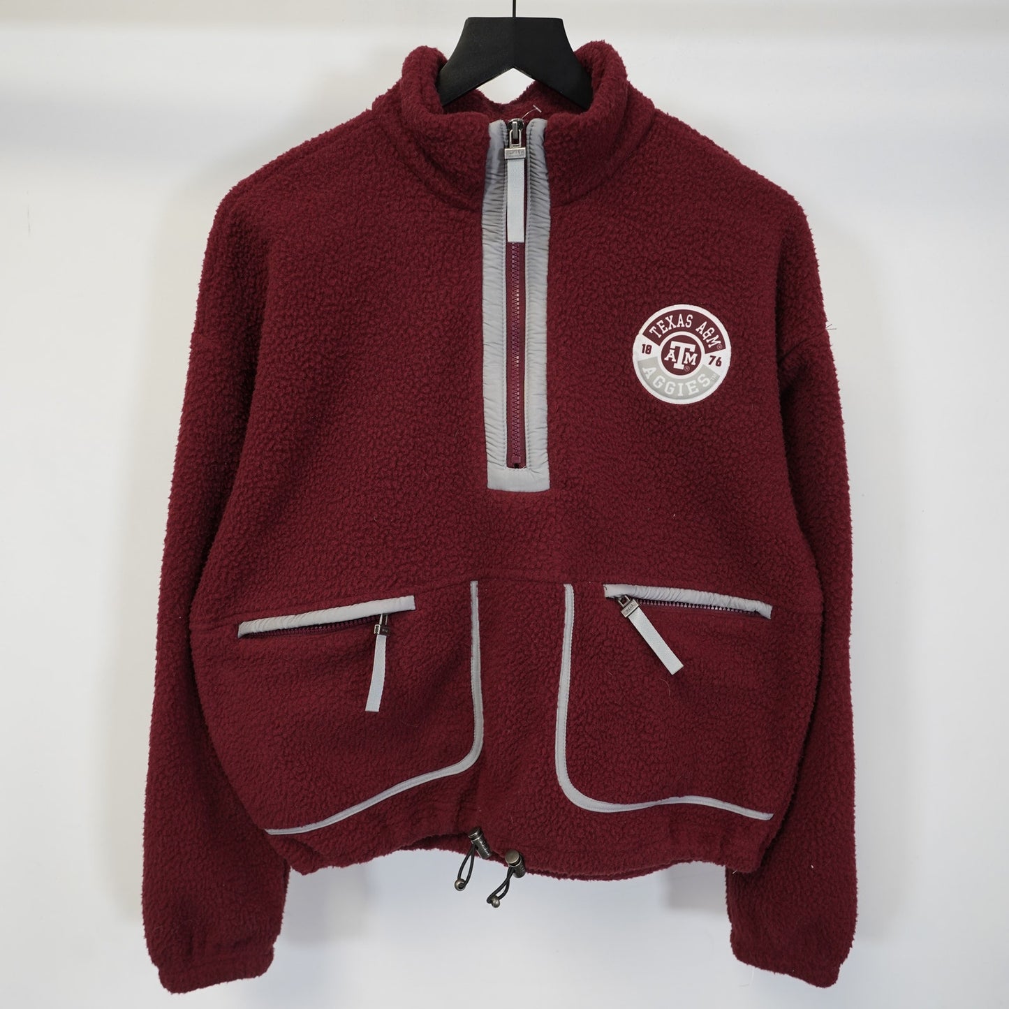 (M) Texas A&M Aggies Fleece 1/4 Zip Pullover Sweater Men's M Maroon Sewn Jacket