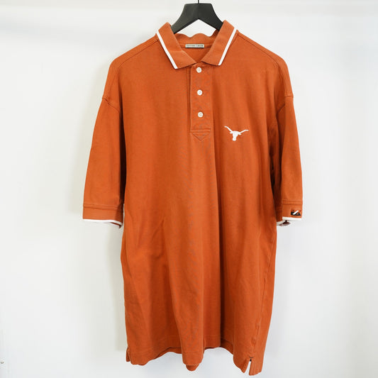 (XL) Vintage Texas Longhorns Cutter & Buck Golf Polo SHirt Men's XL Burnt Orange