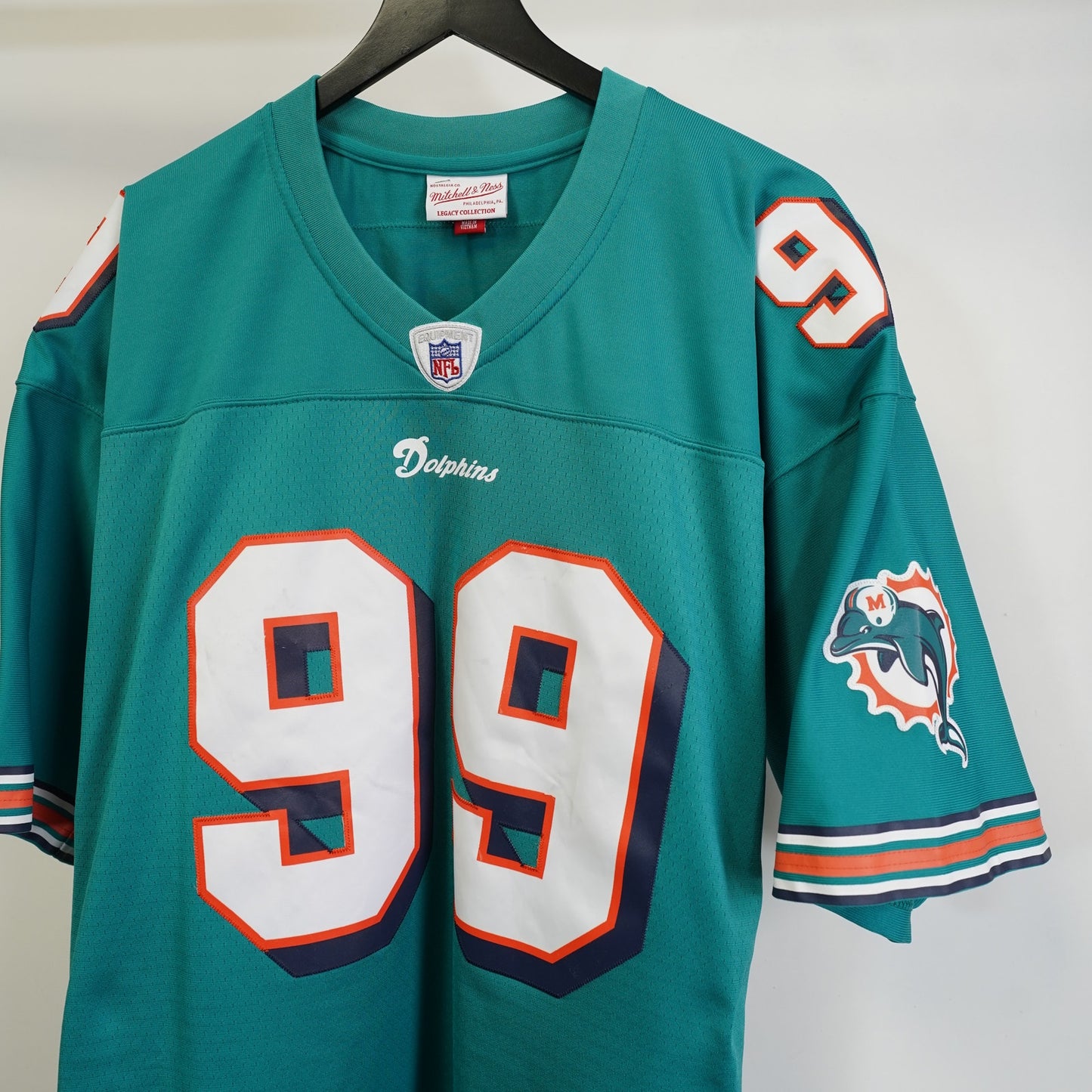 (XL) Miami Dolphins Jason Taylor #99 Mitchell & Ness Football Jersey Men's XL Sewn