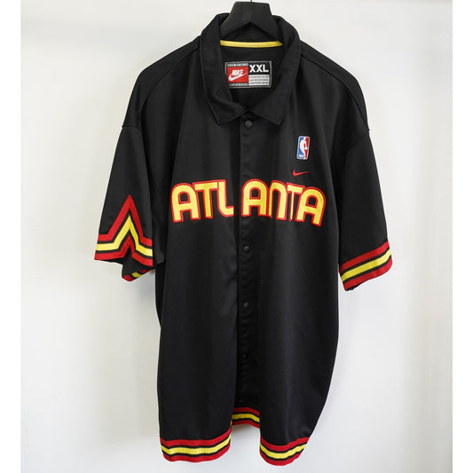 (XXL) Vintage Atlanta Hawks Team Nike NBA Sewn Shooting Warm Up Jersey Men's XXL Black