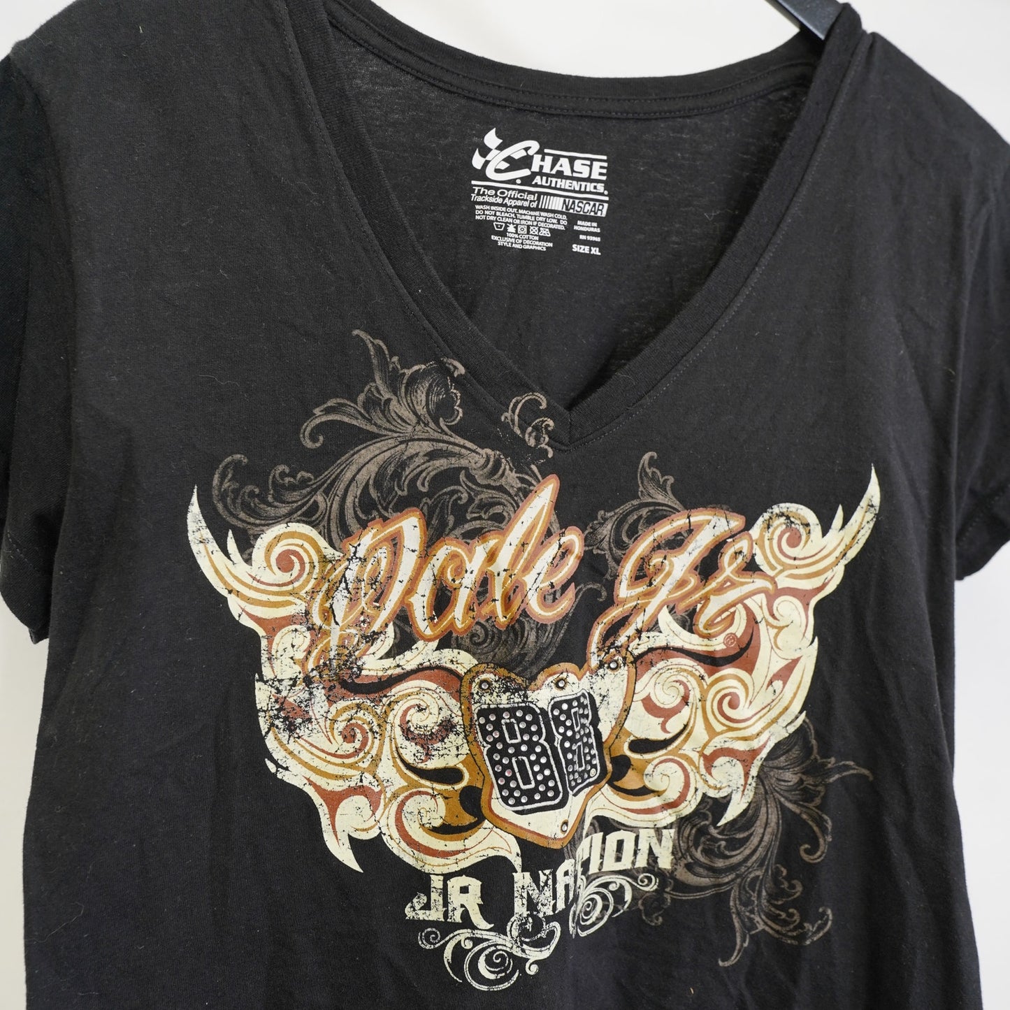 (Women's XL) Dale Earnhardt Jr. Y2K Nascar Racing Goth V-Neck T-Shirt Women's XL 2000s Emo