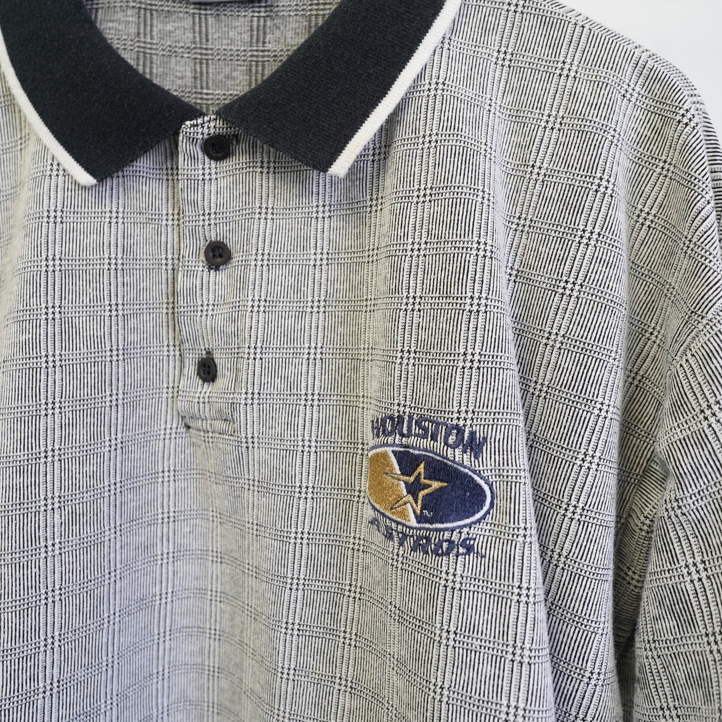 (XXL) Vintage Houston Astros 90s Polo Shirt Men's XXL Gray Dynasty MLB Retro Baseball