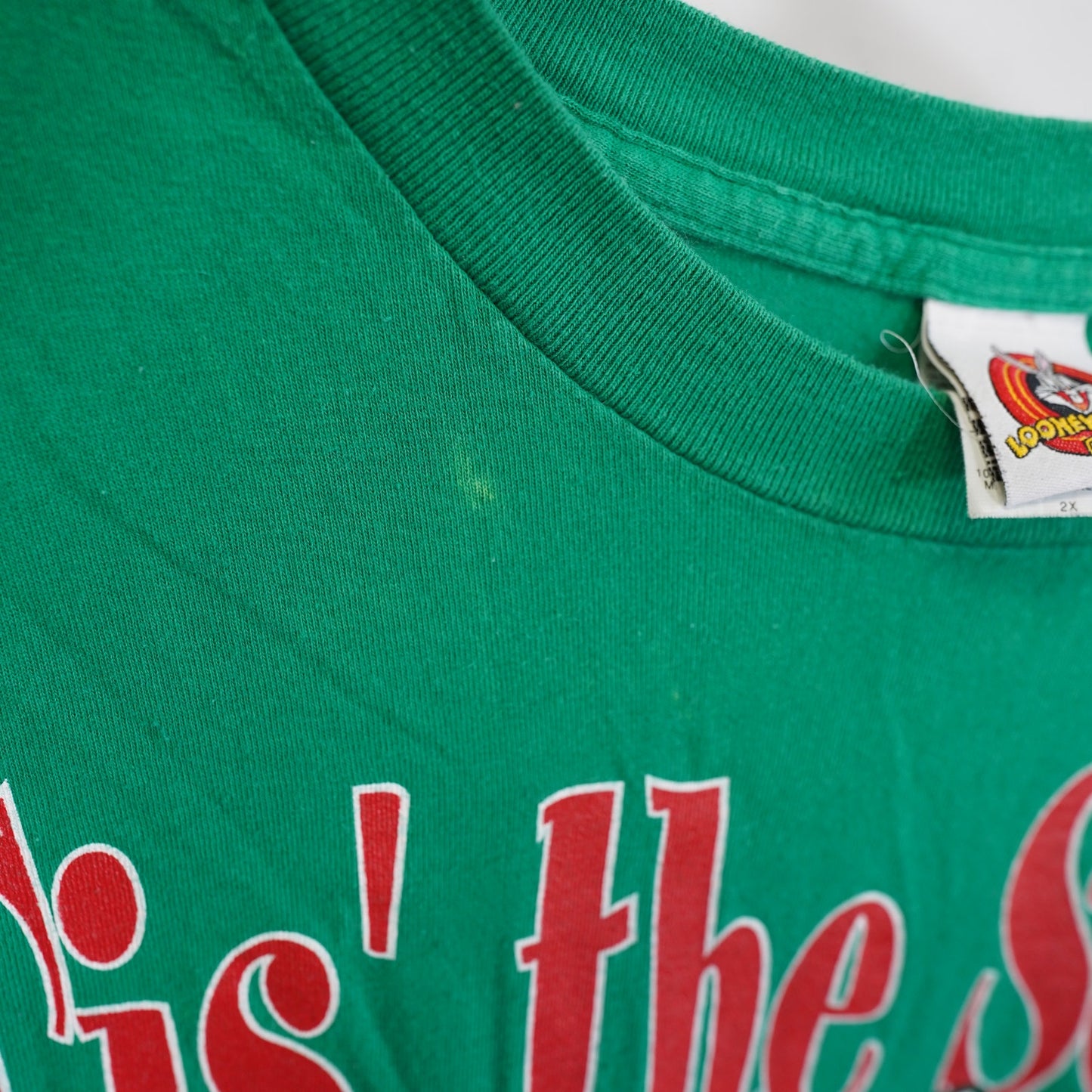 (XXL) Vintage Looney Tunes Christmas Sleep T-Shirt Tweety Sylvester Men's XXL Green 90