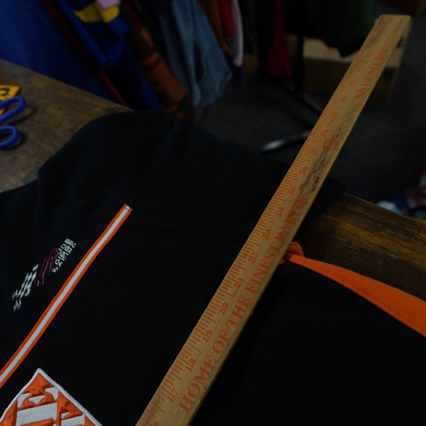 (L) Vintage Tony Stewart Nascar Racing Sewn Starter Sweatshirt Men's L Black Orange