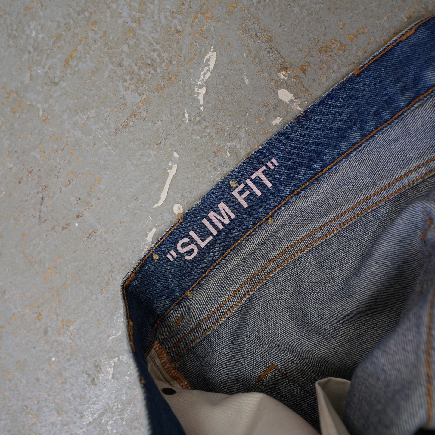 (34x32) Off-White Virgil Abloh Distressed Denim Blue Jeans Slim Fit Men's 34x32 Italian