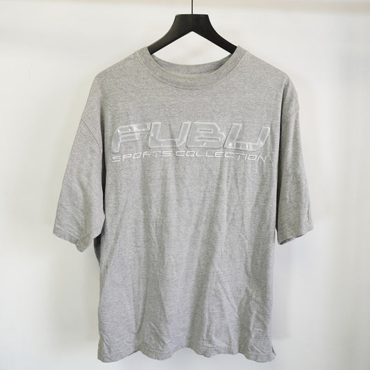 (XL) Vintage Fubu Sports Collection Embroidered Mens XL T-Shirt Gray Y2K Hip Hop 2000