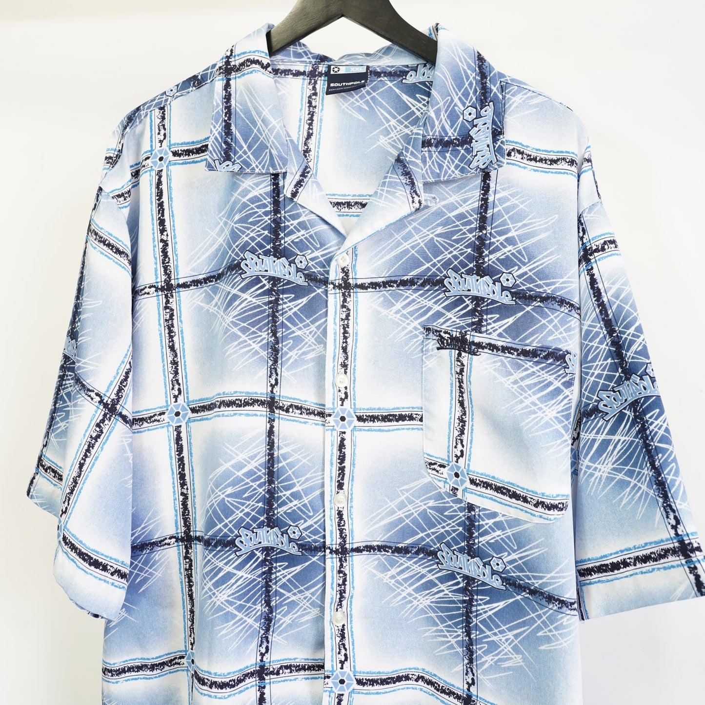 (XXL) Vintage South Pole Y2K 2000s Hip Hop Button Up Shirt Men's XXL Streetwear Blue