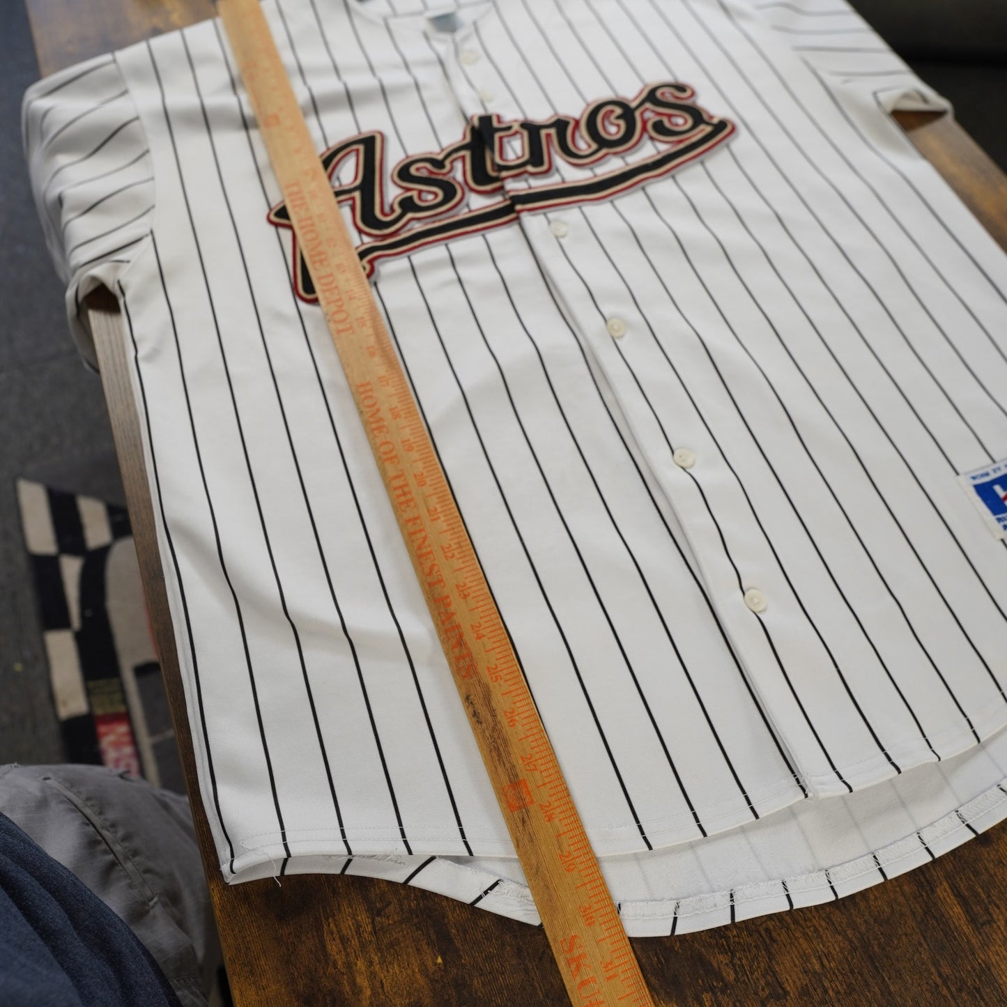 (L) Vintage Russell Athletic Houston Astros Pinstripe Baseball Jersey Men's L White